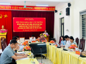 Trường Chính trị tỉnh Bắc Giang tổ chức hội thảo khoa học cấp Trường:       “Đổi mới, nâng cao chất lượng, hiệu quả hoạt động đi nghiên cứu thực tế và viết báo cáo thực tế của giảng viên Trường Chính trị Bắc Giang”