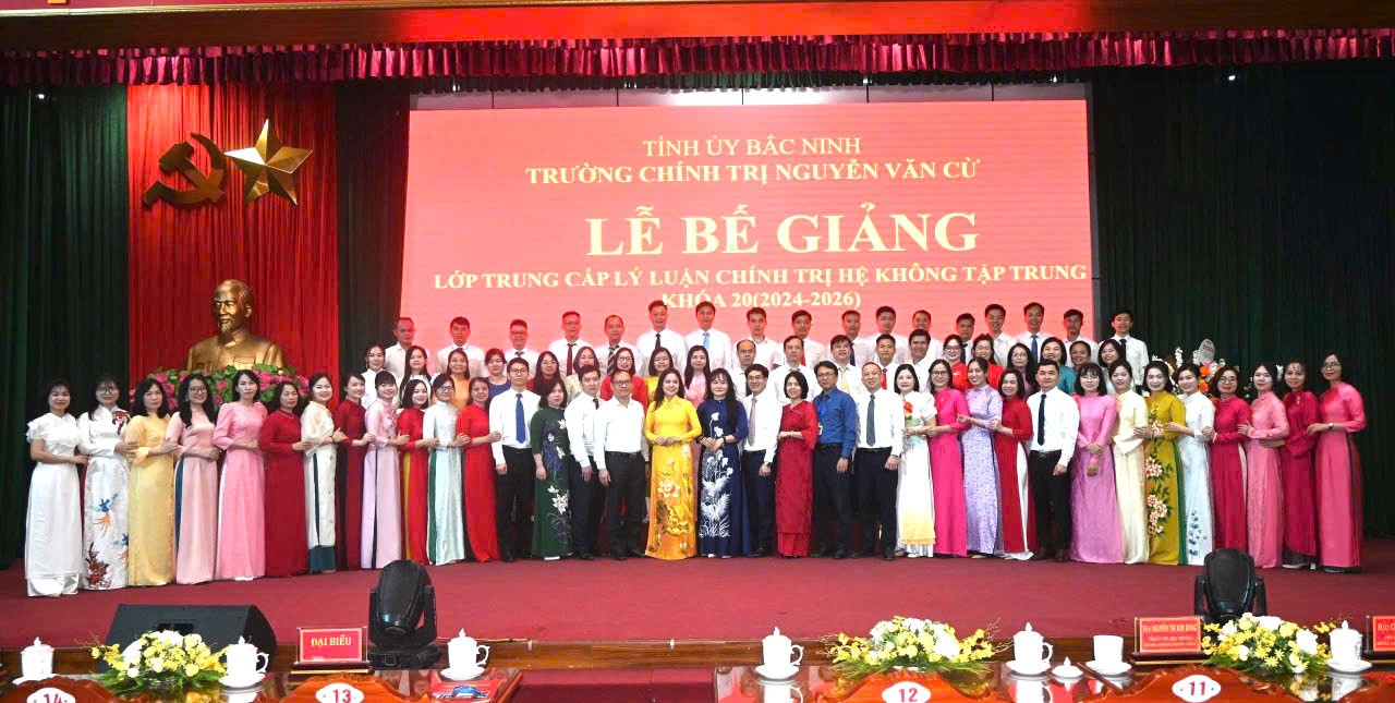 Lễ bế giảng Lớp Trung cấp Lý luận chính trị hệ không tập trung,  khóa 20 (2024-2026)