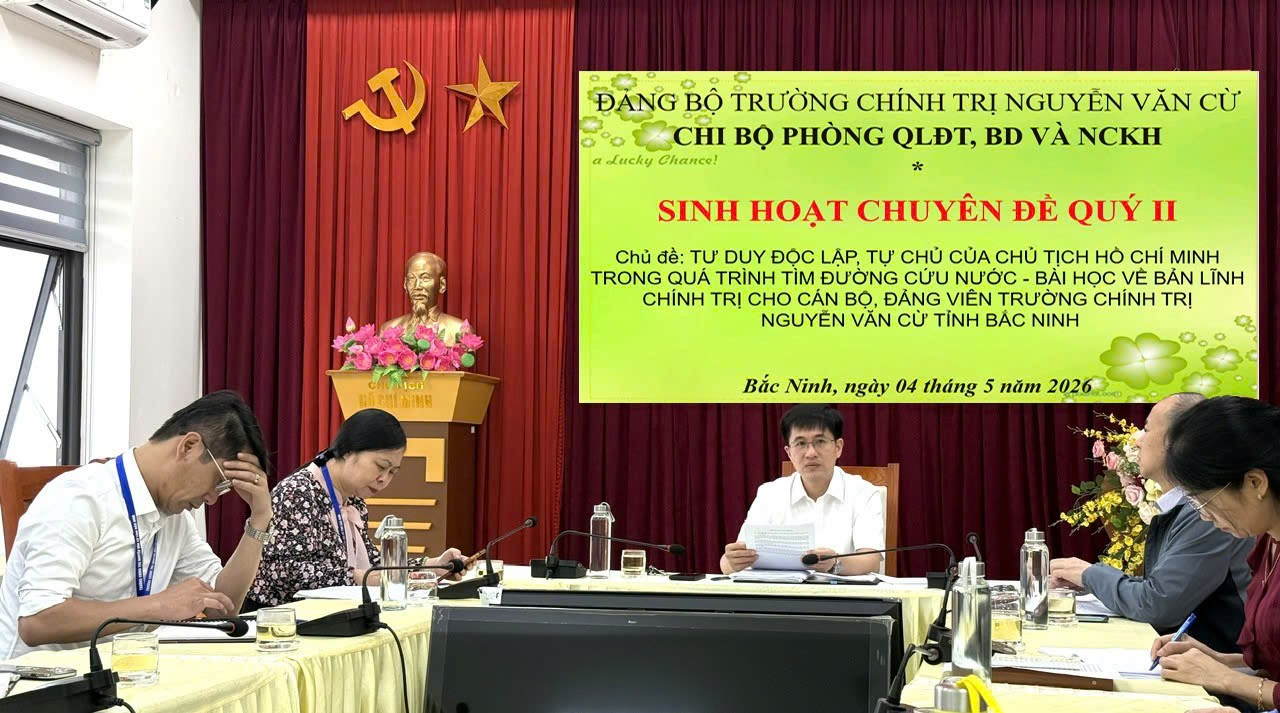 CHI BỘ PHÒNG QUẢN LÝ ĐÀO TẠO, BỒI DƯỠNG VÀ NGHIÊN CỨU KHOA HỌC TỔ CHỨC SINH HOẠT CHUYÊN ĐỀ QUÝ II NĂM 2026